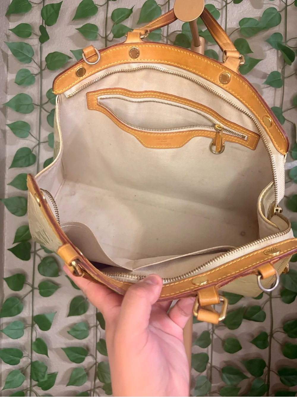 Louis Vuitton Brea Cream Satchel Bag